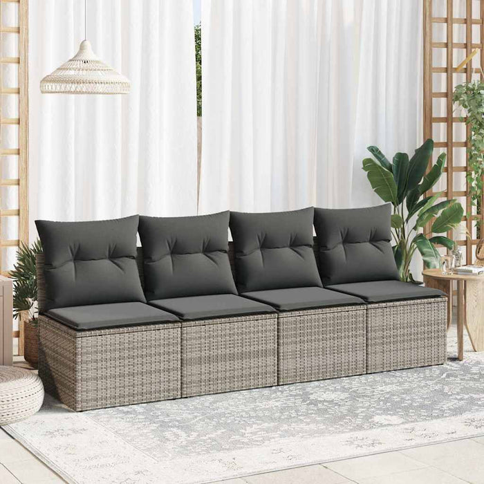 Set mobilier grădină cu perne 2 piese gri poliratan/lemn acacia - WALTI WALTI