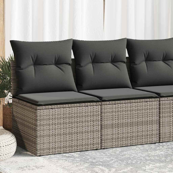 Set mobilier grădină cu perne 2 piese gri poliratan/lemn acacia - WALTI WALTI
