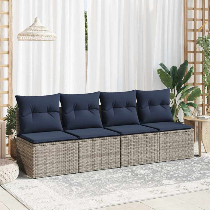 Set mobilier grădină cu perne 2 piese gri poliratan/lemn acacia - WALTI WALTI