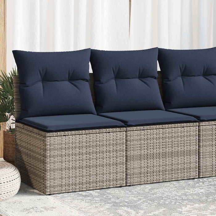 Set mobilier grădină cu perne 2 piese gri poliratan/lemn acacia - WALTI WALTI