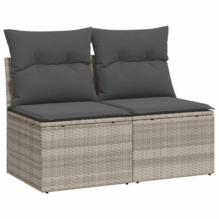 Set canapea de grădină cu perne, 2 piese, gri deschis poliratan WALTI