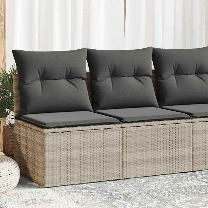 Set canapea de grădină cu perne, 2 piese, gri deschis poliratan WALTI