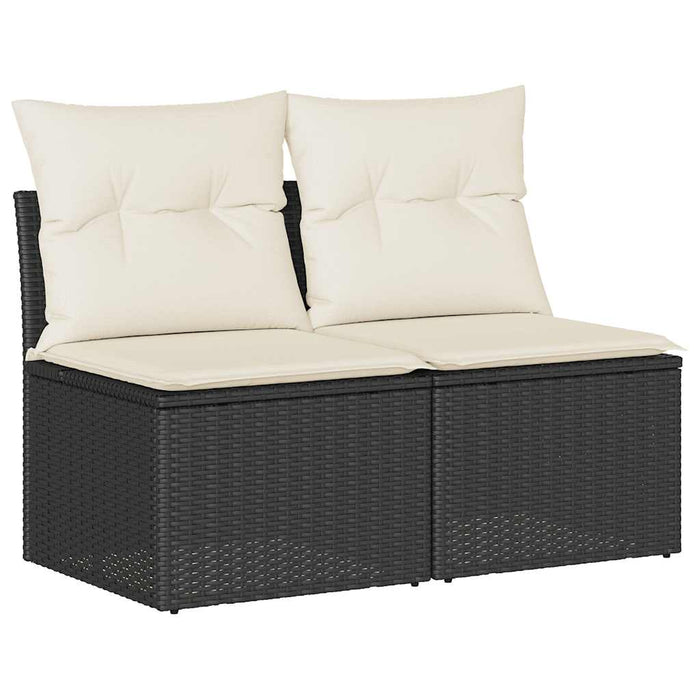 Set mobilier de grădină cu perne, 2 piese poliratan/lemn acacia - WALTI WALTI