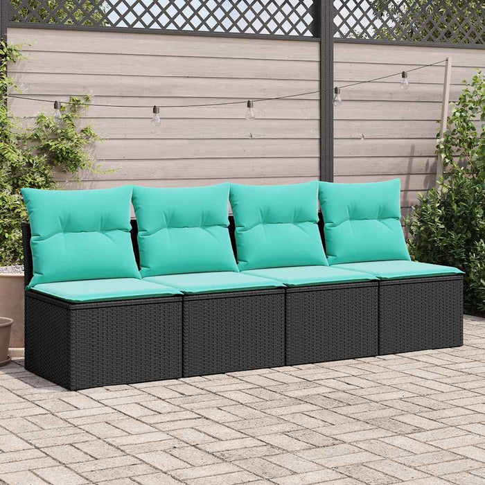 Set mobilier de grădină cu perne, 2 piese poliratan/lemn acacia - WALTI WALTI