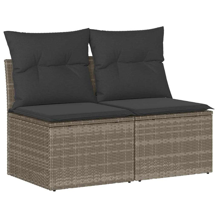 Set mobilier grădină cu perne 2 piese gri poliratan/lemn acacia - WALTI WALTI