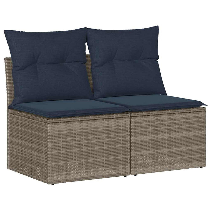 Set mobilier grădină cu perne 2 piese gri poliratan/lemn acacia - WALTI WALTI
