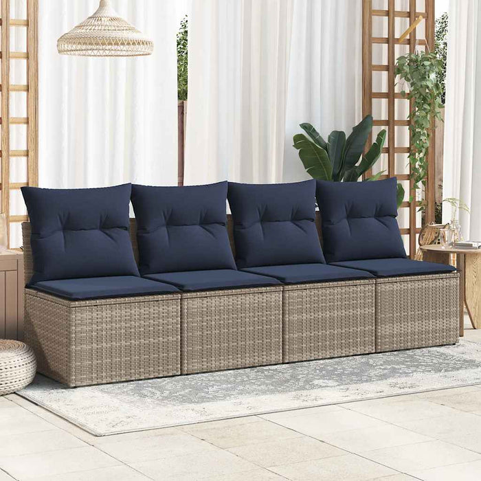 Set mobilier grădină cu perne 2 piese gri poliratan/lemn acacia - WALTI WALTI