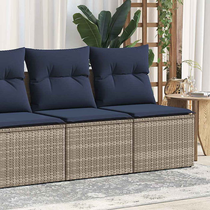 Set mobilier grădină cu perne 2 piese gri poliratan/lemn acacia - WALTI WALTI