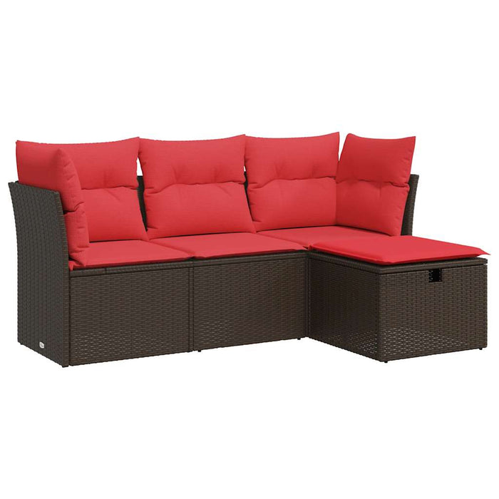 Set canapele de grădină, 4 piese, cu perne, maro poliratan maro - WALTI WALTI