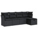 Set mobilier de grădină cu perne, 5 piese, negru, poliratan - WALTI WALTI