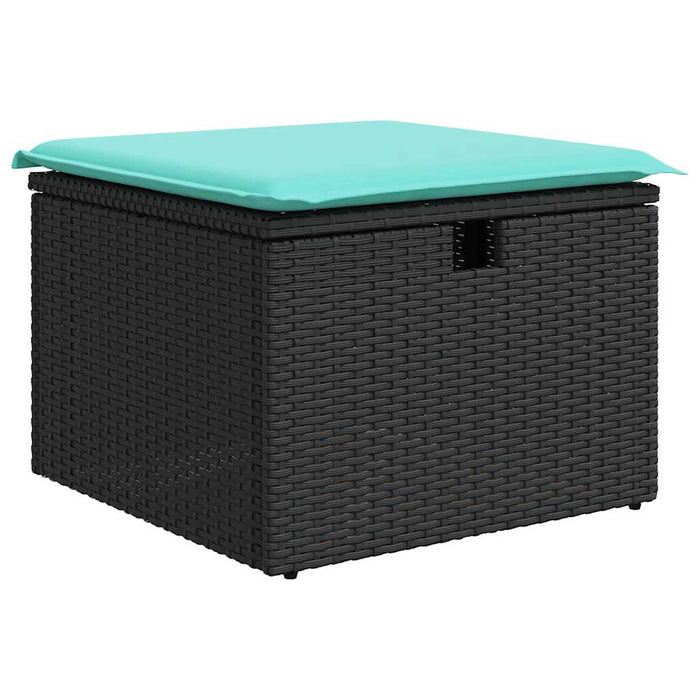 Set mobilier de grădină cu perne, 5 piese, negru, poliratan - WALTI WALTI
