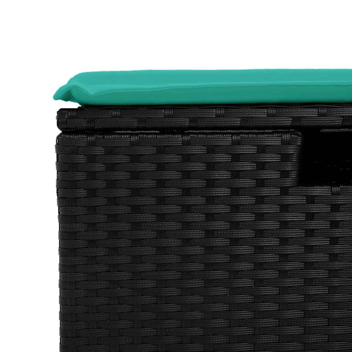 Set mobilier de grădină cu perne, 5 piese, negru, poliratan - WALTI WALTI