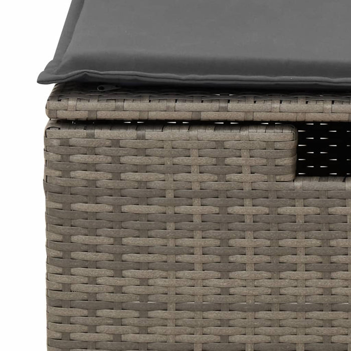 Set mobilier grădină cu perne, 6 piese, gri, poliratan WALTI