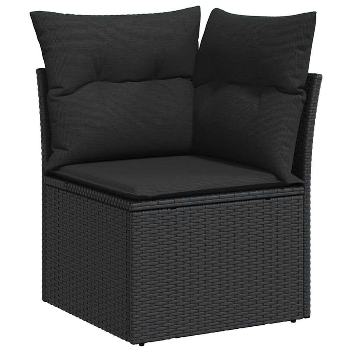 Set mobilier de grădină cu perne, 6 piese, negru, poliratan - WALTI WALTI