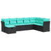Set mobilier de grădină cu perne, 8 piese, negru, poliratan - WALTI WALTI
