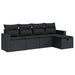 Set mobilier de grădină cu perne, 5 piese, negru, poliratan - WALTI WALTI