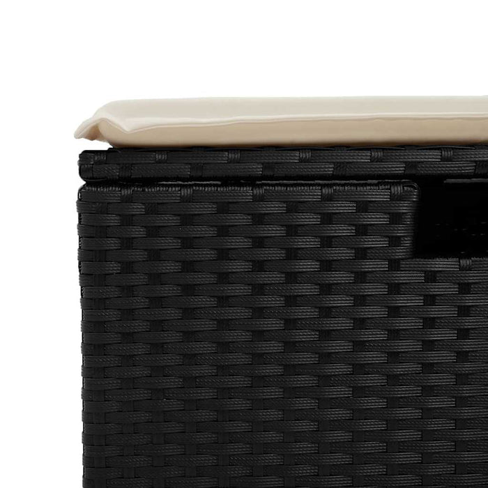 Set mobilier de grădină cu perne, 6 piese, negru, poliratan WALTI