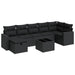 Set mobilier de grădină cu perne, 8 piese, negru, poliratan - WALTI WALTI