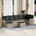 Set mobilier de grădină cu perne, 8 piese gri deschis poliratan - WALTI WALTI