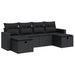 Set mobilier de grădină cu perne, 6 piese, negru, poliratan - WALTI WALTI