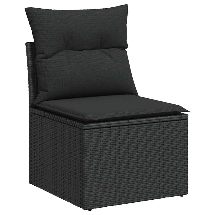 Set mobilier de grădină cu perne, 6 piese, negru, poliratan - WALTI WALTI
