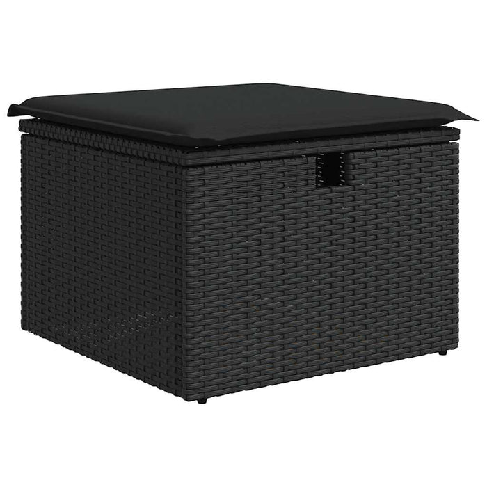 Set mobilier de grădină cu perne, 6 piese, negru, poliratan - WALTI WALTI