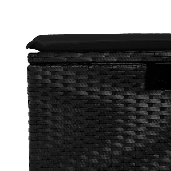 Set mobilier de grădină cu perne, 6 piese, negru, poliratan - WALTI WALTI