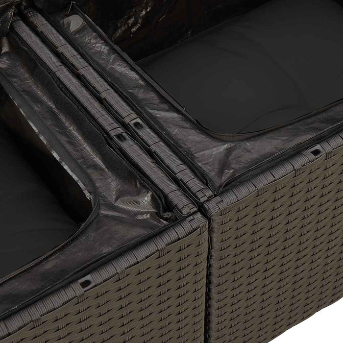 Set mobilier de grădină cu perne, 6 piese, negru, poliratan - WALTI WALTI