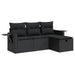 Set mobilier de grădină cu perne, 4 piese, negru, poliratan - WALTI WALTI