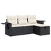 Set mobilier de grădină cu perne, 4 piese, negru, poliratan - WALTI WALTI