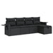 Set mobilier de grădină cu perne, 5 piese, negru, poliratan - WALTI WALTI