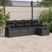Set mobilier de grădină cu perne, 5 piese, negru, poliratan - WALTI WALTI