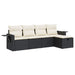 Set mobilier de grădină cu perne, 5 piese, negru, poliratan - WALTI WALTI