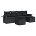 Set mobilier de grădină cu perne, 6 piese, negru, poliratan - WALTI WALTI