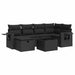 Set canapele de grădină cu perne, 7 piese, negru, poliratan - WALTI WALTI