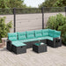 Set mobilier de grădină cu perne, 8 piese, negru, poliratan - WALTI WALTI