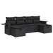 Set mobilier de grădină cu perne, 6 piese, negru, poliratan - WALTI WALTI
