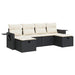Set mobilier de grădină cu perne, 6 piese, negru, poliratan - WALTI WALTI