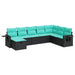 Set mobilier de grădină cu perne, 8 piese, negru, poliratan - WALTI WALTI