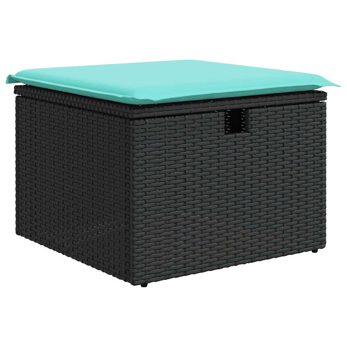 Set mobilier de grădină cu perne, 5 piese, negru, poliratan - WALTI WALTI