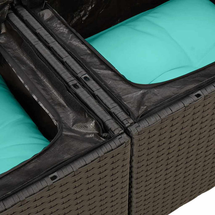 Set mobilier de grădină cu perne, 5 piese, negru, poliratan - WALTI WALTI