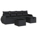 Set mobilier de grădină cu perne, 6 piese, negru, poliratan - WALTI WALTI