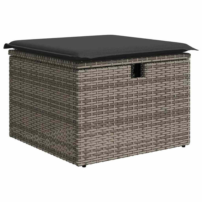 Set mobilier grădină cu perne, 6 piese, gri, poliratan WALTI