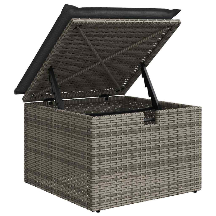 Set mobilier grădină cu perne, 6 piese, gri, poliratan WALTI