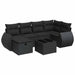 Set canapele de grădină cu perne, 7 piese, negru, poliratan - WALTI WALTI