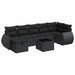 Set mobilier de grădină cu perne, 8 piese, negru, poliratan - WALTI WALTI