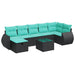 Set mobilier de grădină cu perne, 8 piese, negru, poliratan - WALTI WALTI