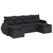 Set mobilier de grădină cu perne, 6 piese, negru, poliratan - WALTI WALTI