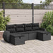 Set mobilier de grădină cu perne, 6 piese, negru, poliratan - WALTI WALTI
