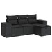 Set mobilier de grădină cu perne, 4 piese, negru, poliratan - WALTI WALTI